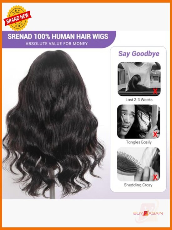 30in 13x6 Body Wave Lace Front Wig, 250% Density Human Hair, Tangle Free main image 5